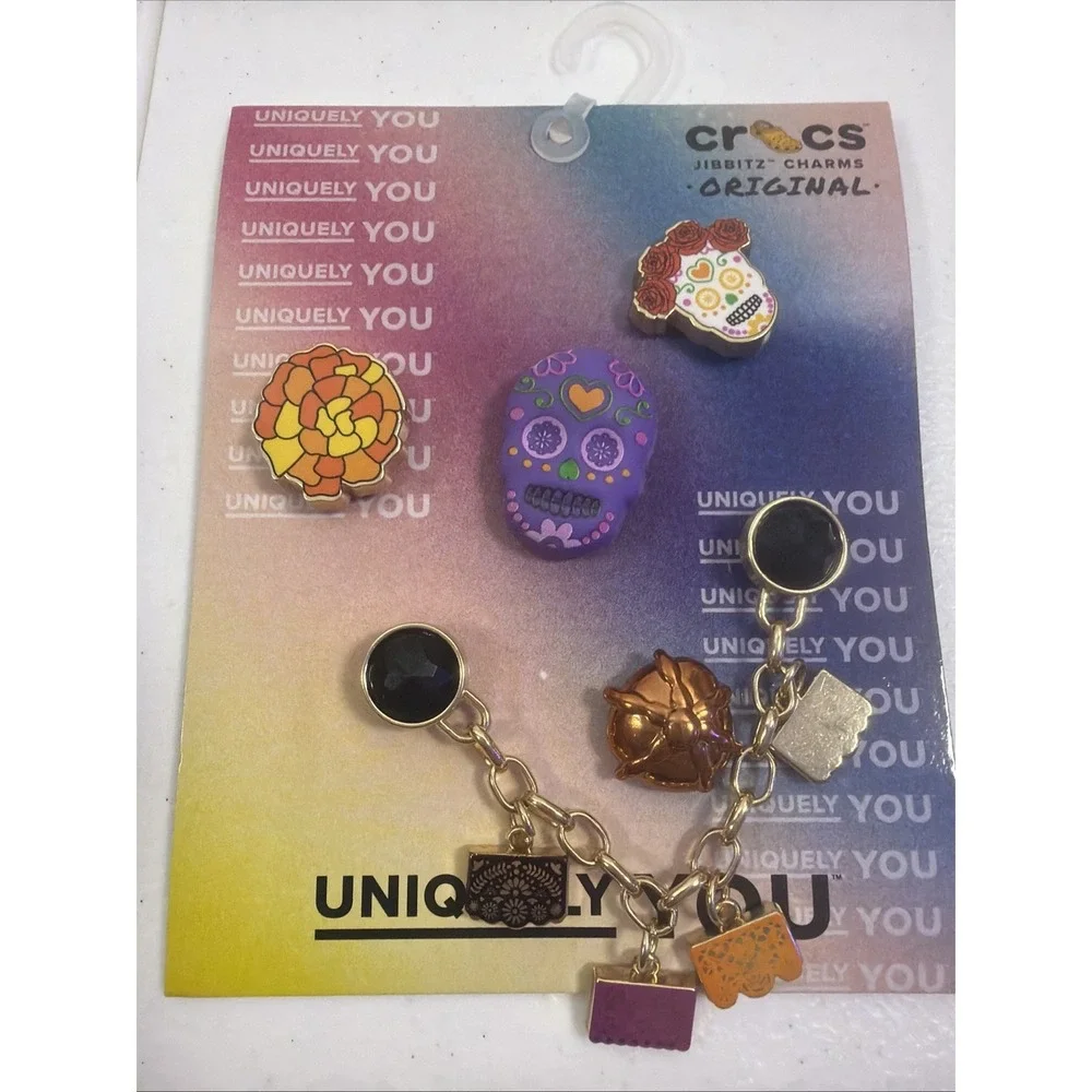 Uniquely You Crocs Jibbitz Charms Original Dia De Los Muertos Mix 5 Pack